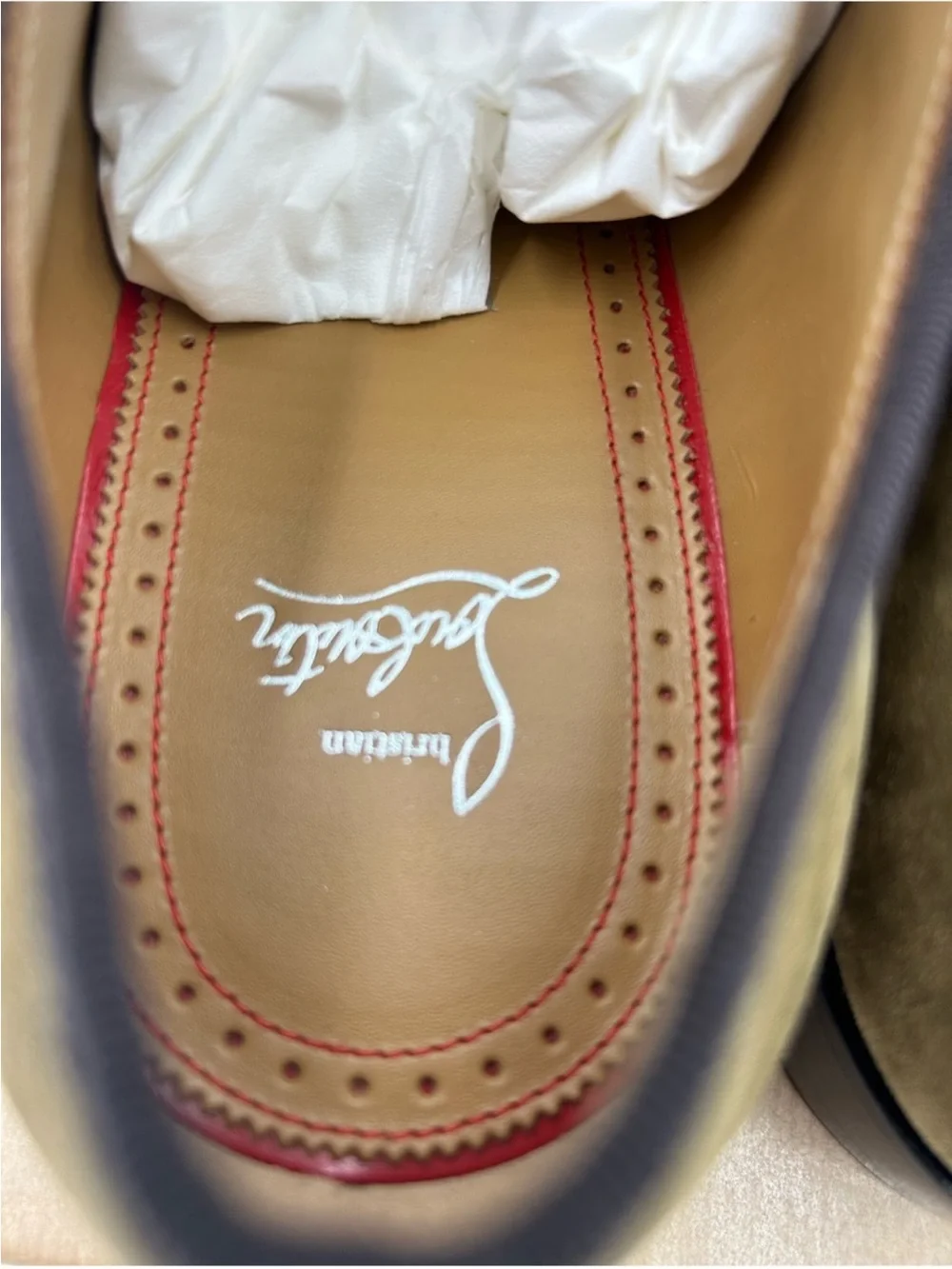 Men’s Christian Louboutin Gregory velvet twill and leather Oxford size 43